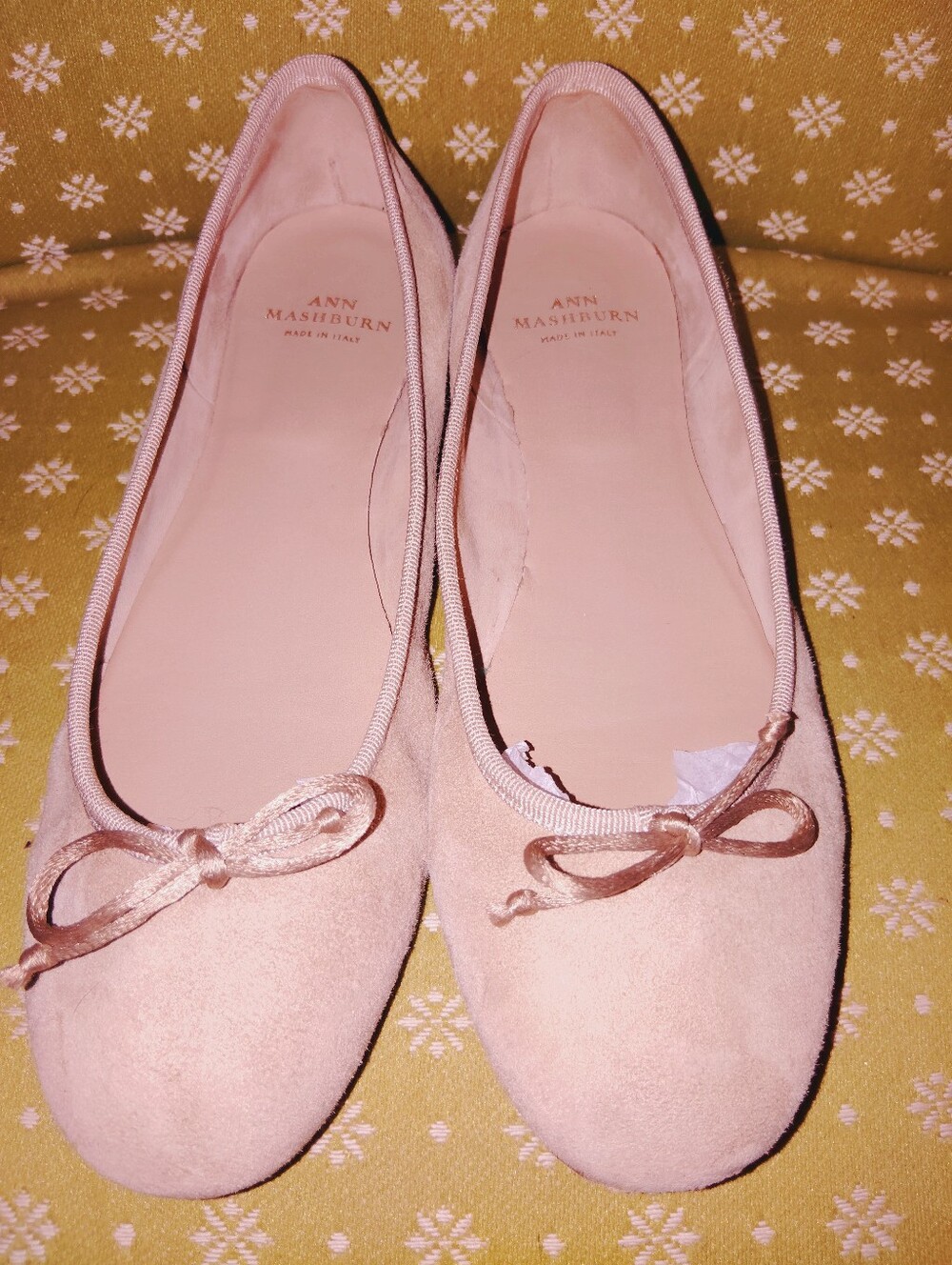 Ann Mashburn Beige Suede Ballet Flats 38 - Picture 2 of 6